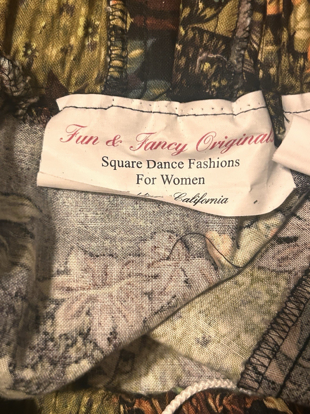 Vintage Fun&Fancy Originals Square Dance Floral Outfit Circle Skirt Sz XL
