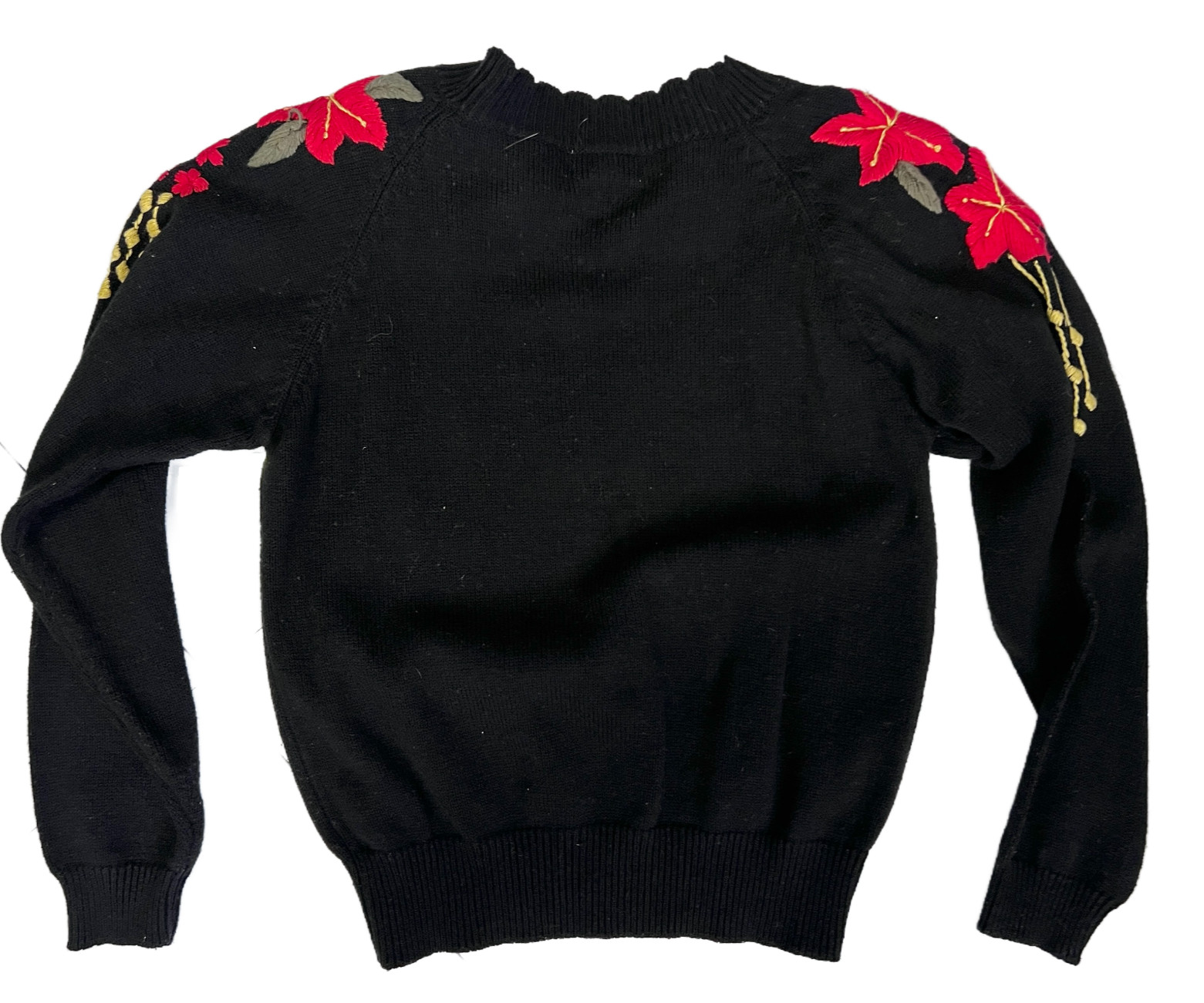 Vintage 1980s Thats Me Ugly Christmas Sweater Gaucho Pants Set Poinsettia M