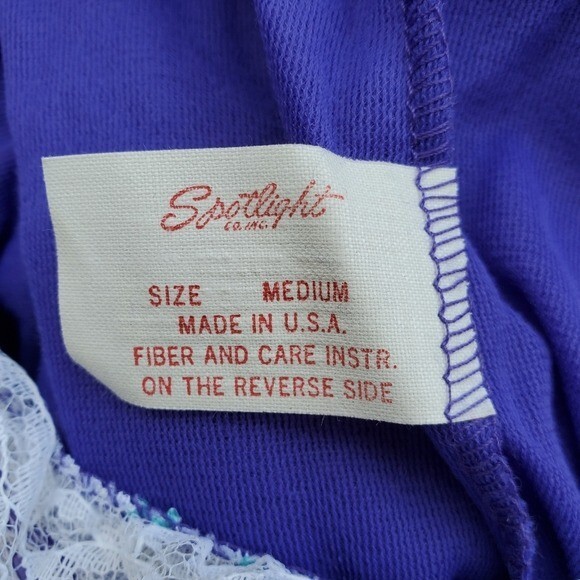 Vintage 70s Boho Spotlight NWT Soft Purple and Lace Floral Slip Nightgown Md