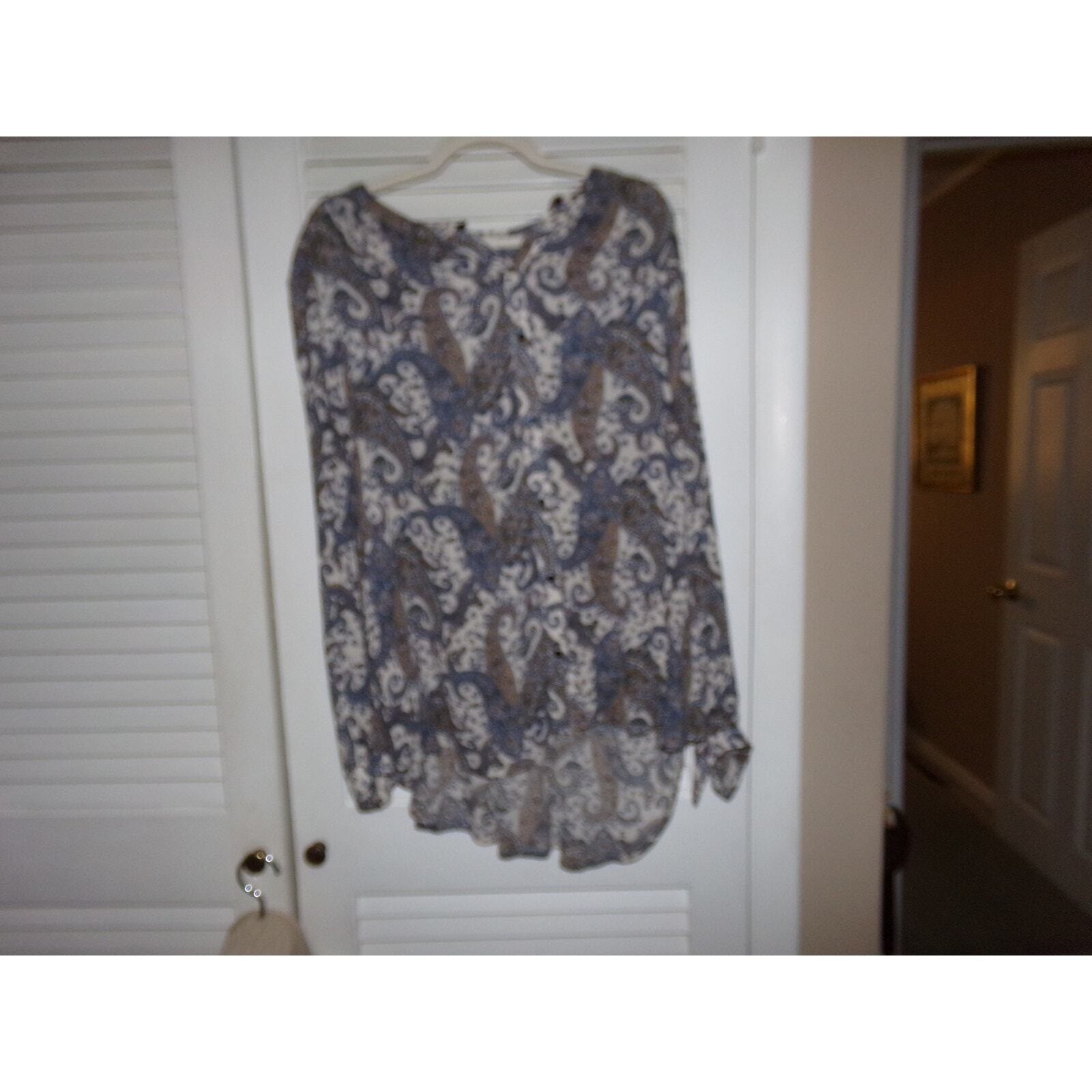 Vintage Lucky Brand high low paisley tunic l/s perfect condtion XL