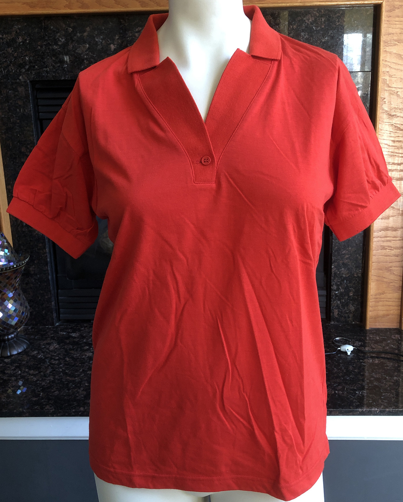 Vtg NWOT David Smith Women’s Sz Small Golf Polo Red Short Sleeve Shirt