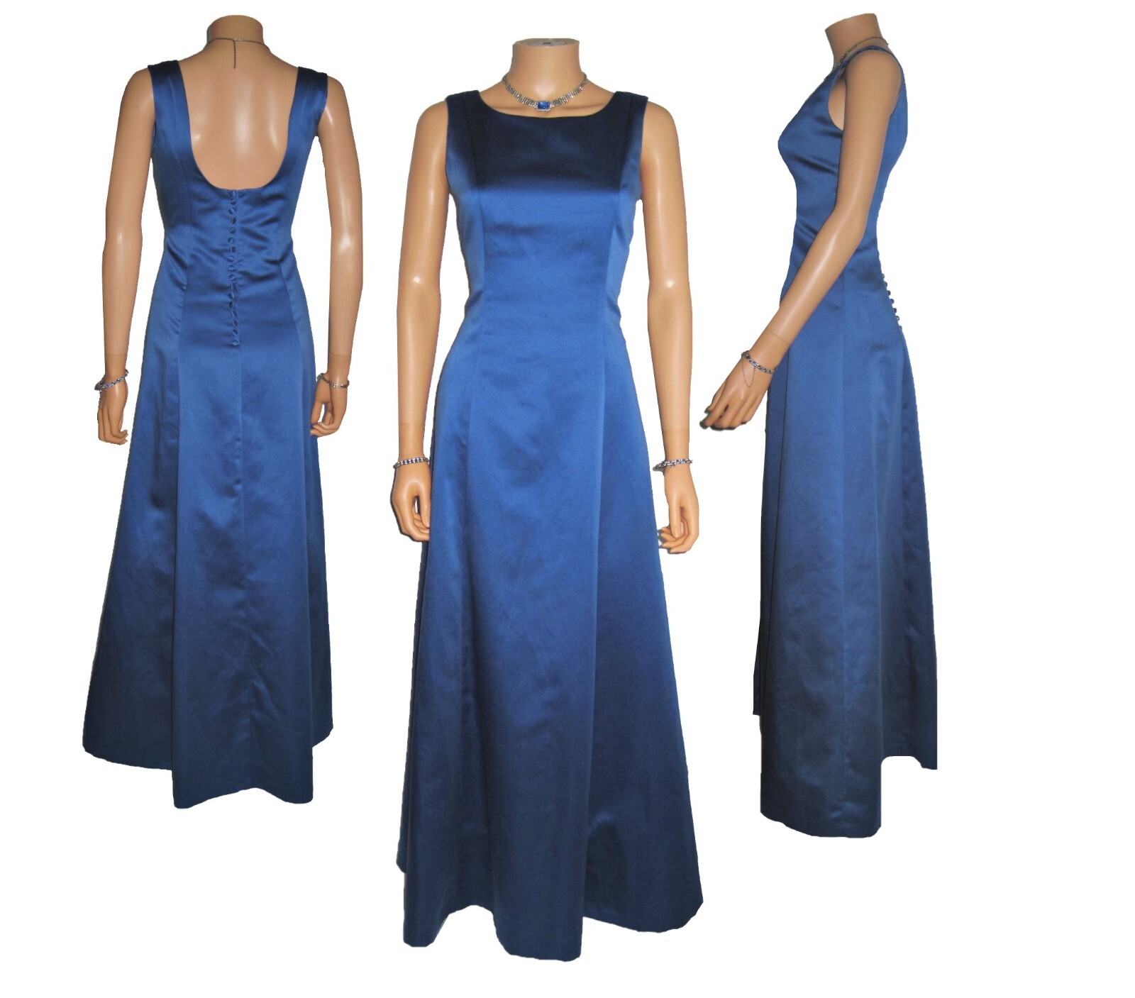 Vintage Michael Angelo Holiday Formal A-Line Gown Blue Maxie Dress