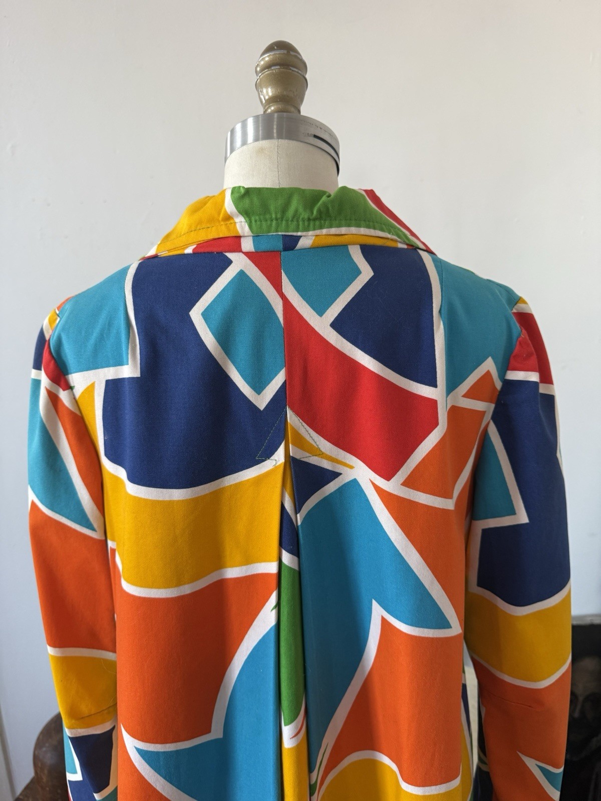 60s Mod Psychedelic Pop Art Print A-Line Swing Coat/ Statement Jacket/Mini Dress