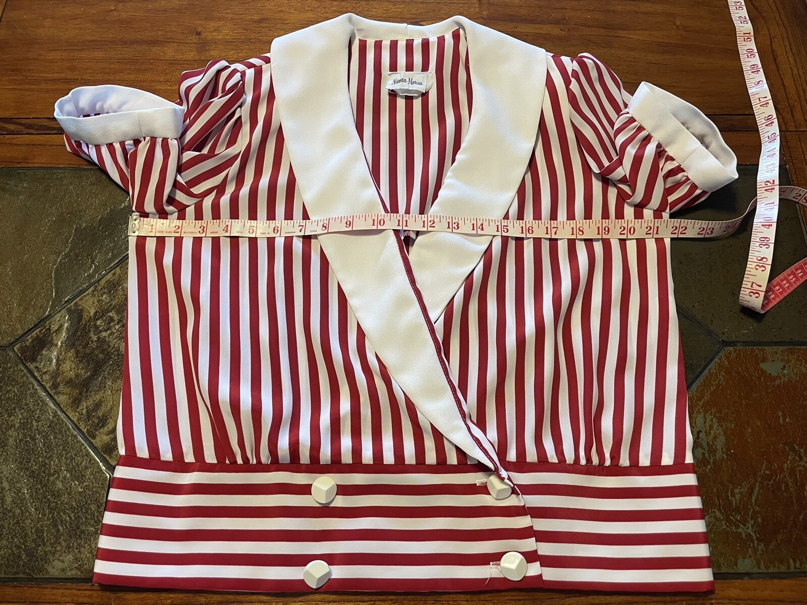 VTG 80s NIEMAN MARCUS ~ CHARLES ALAN Sz 12 Striped Dressy Blouse Shell Top