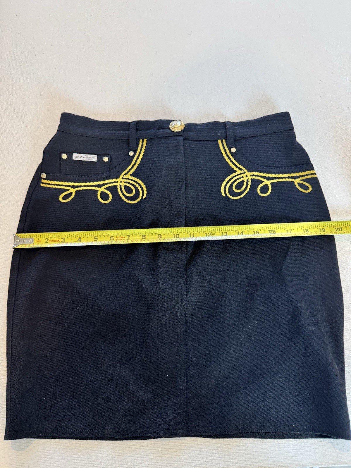 VTG Christian Llinares Wool Mini Skirt Western Embroidery France – EU 44 / US L