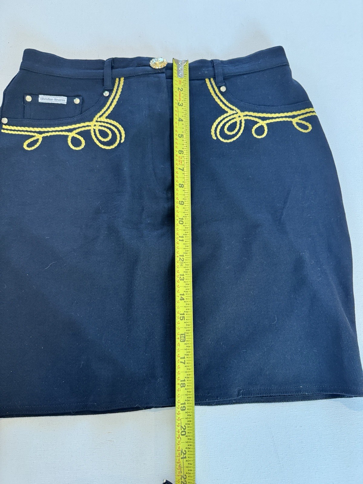 VTG Christian Llinares Wool Mini Skirt Western Embroidery France – EU 44 / US L