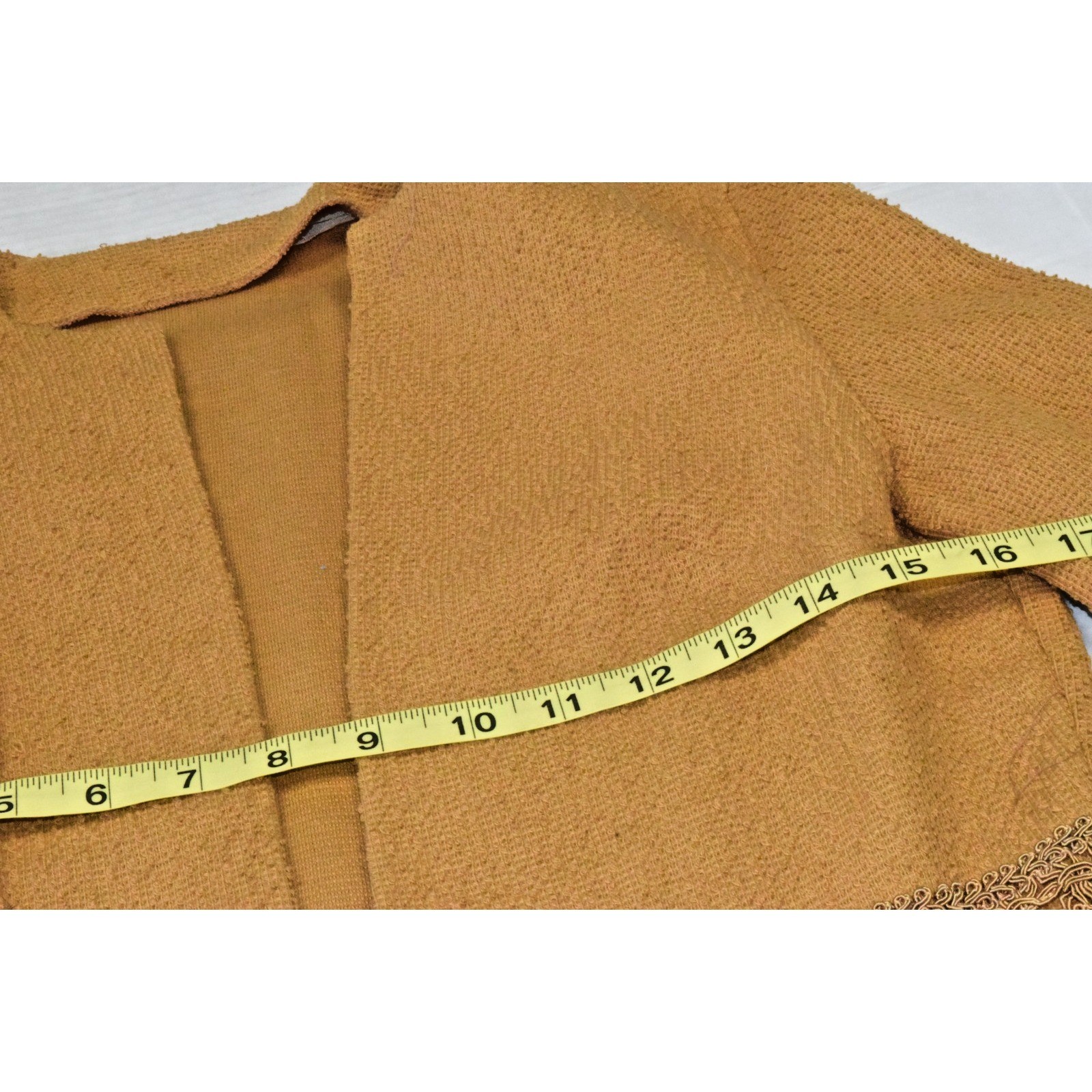 VTG Skirt Jacket Set Size S 60s Honey Brown Coarse Cotton Knit Union Made USA