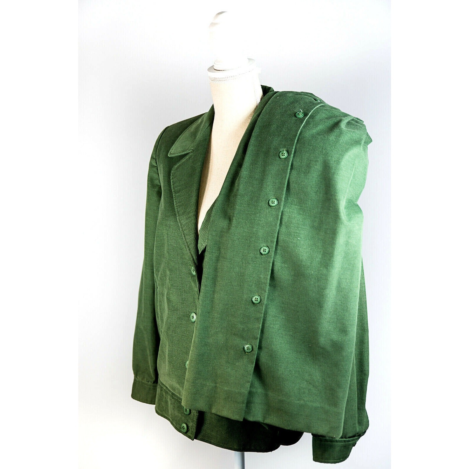 VTG 80s Suburbans Corduroy Midi Skirt Sz 6 Green Cottage Academia Preppy Granny