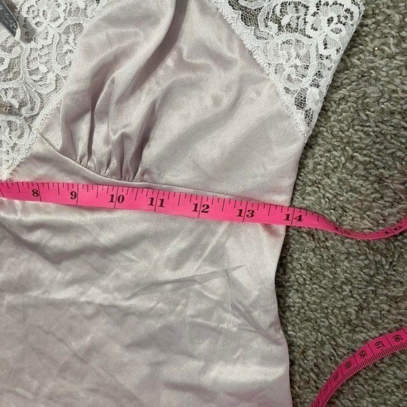 lilac/pinkish purple lace cami top vintage made in usa