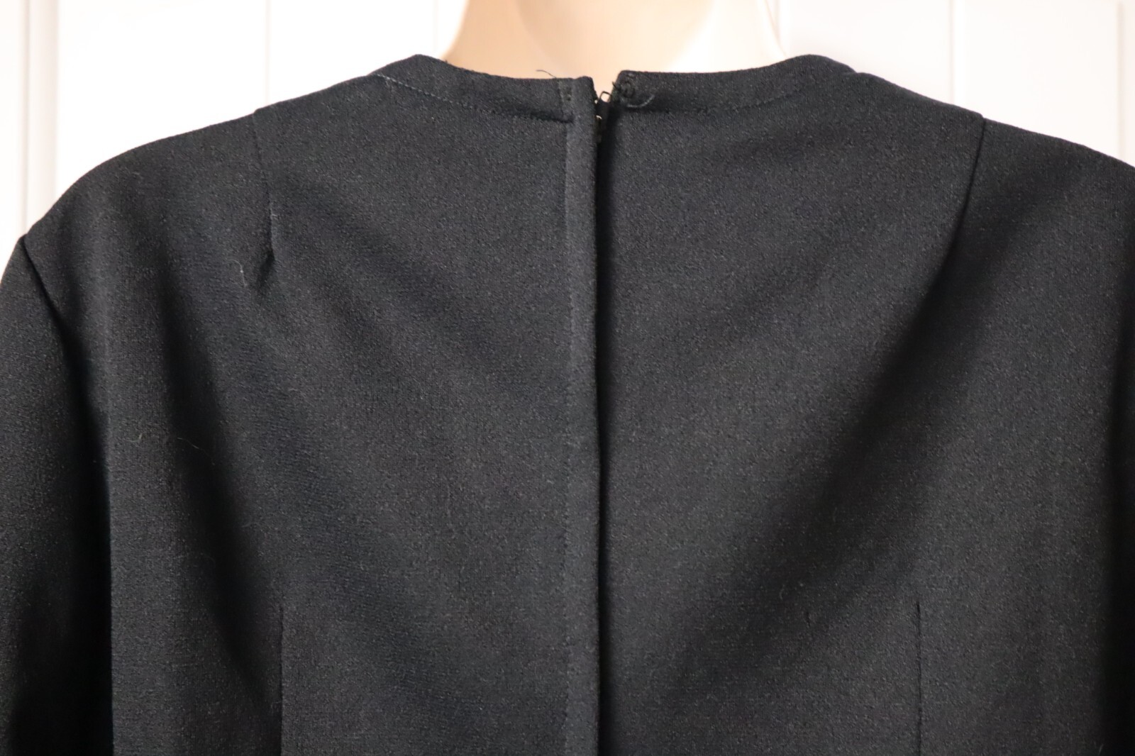 Vintage 60s long sleeve black dress (no size) check measurements