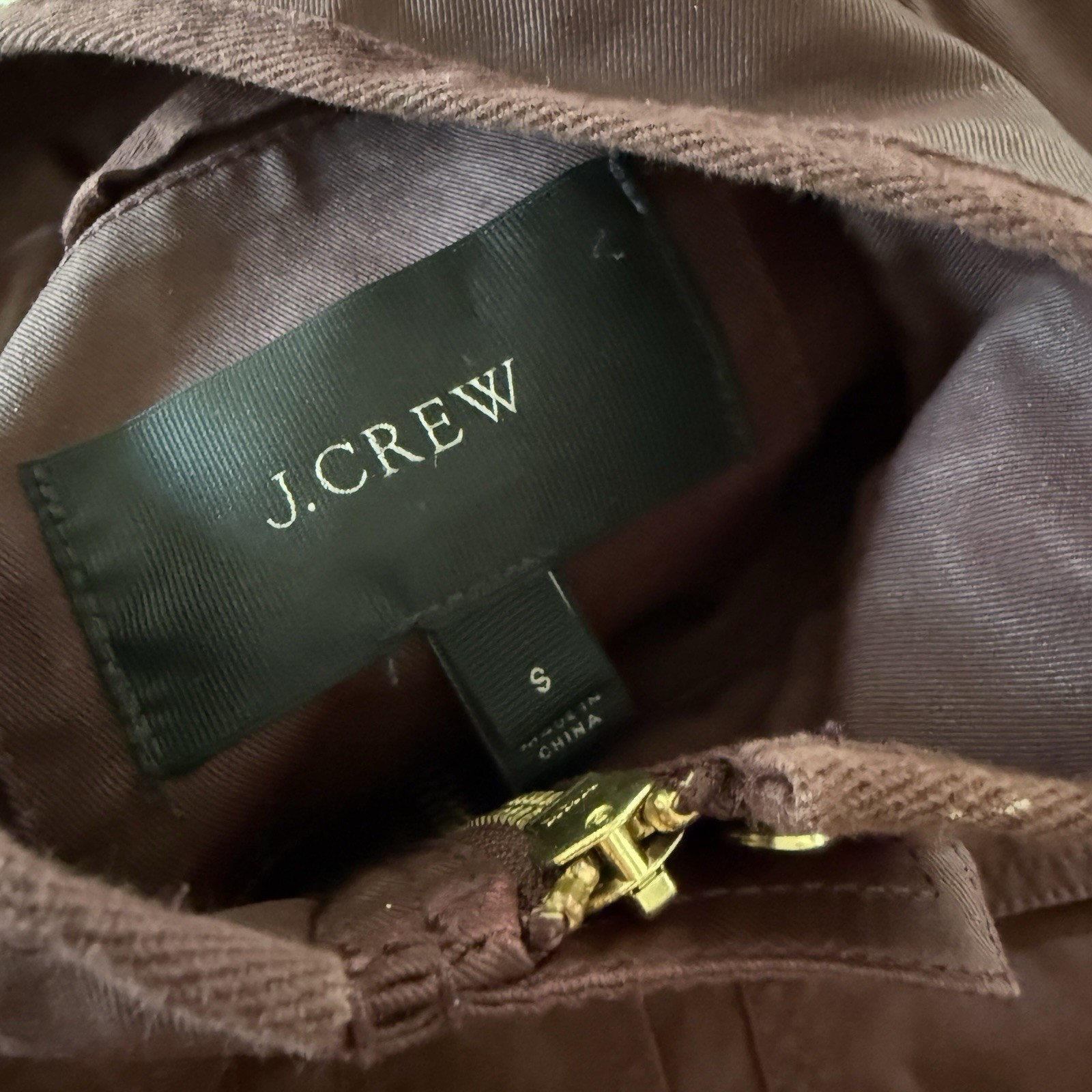 J. CREW Steampunk Coat S Burgundy Shiny Nylon Canvas Military Army Jacket