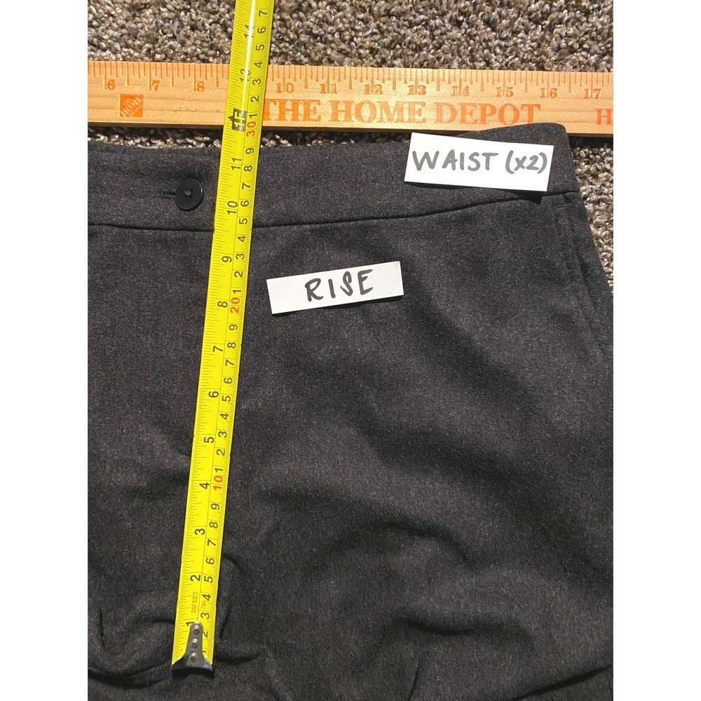 Eileen Fisher Womens Charcoal old money 100% Wool Wide Leg Cropped Pants Medium