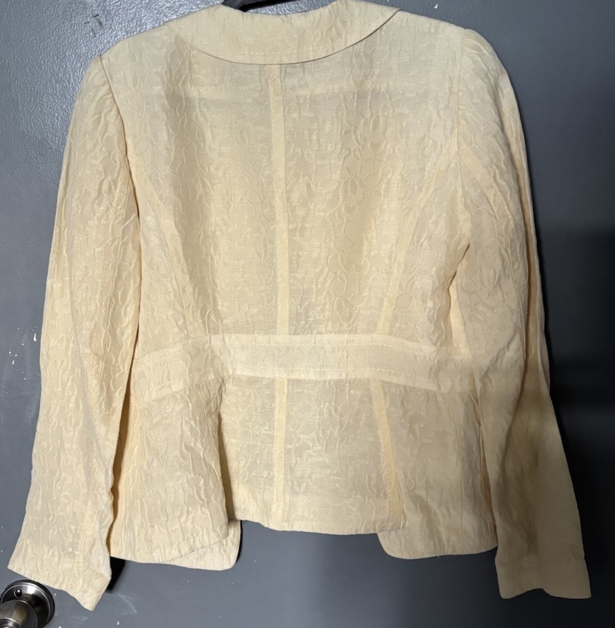 Max Studio, Special Edition, Cream, Linen Blazer, Work Office Vintage Women Sm