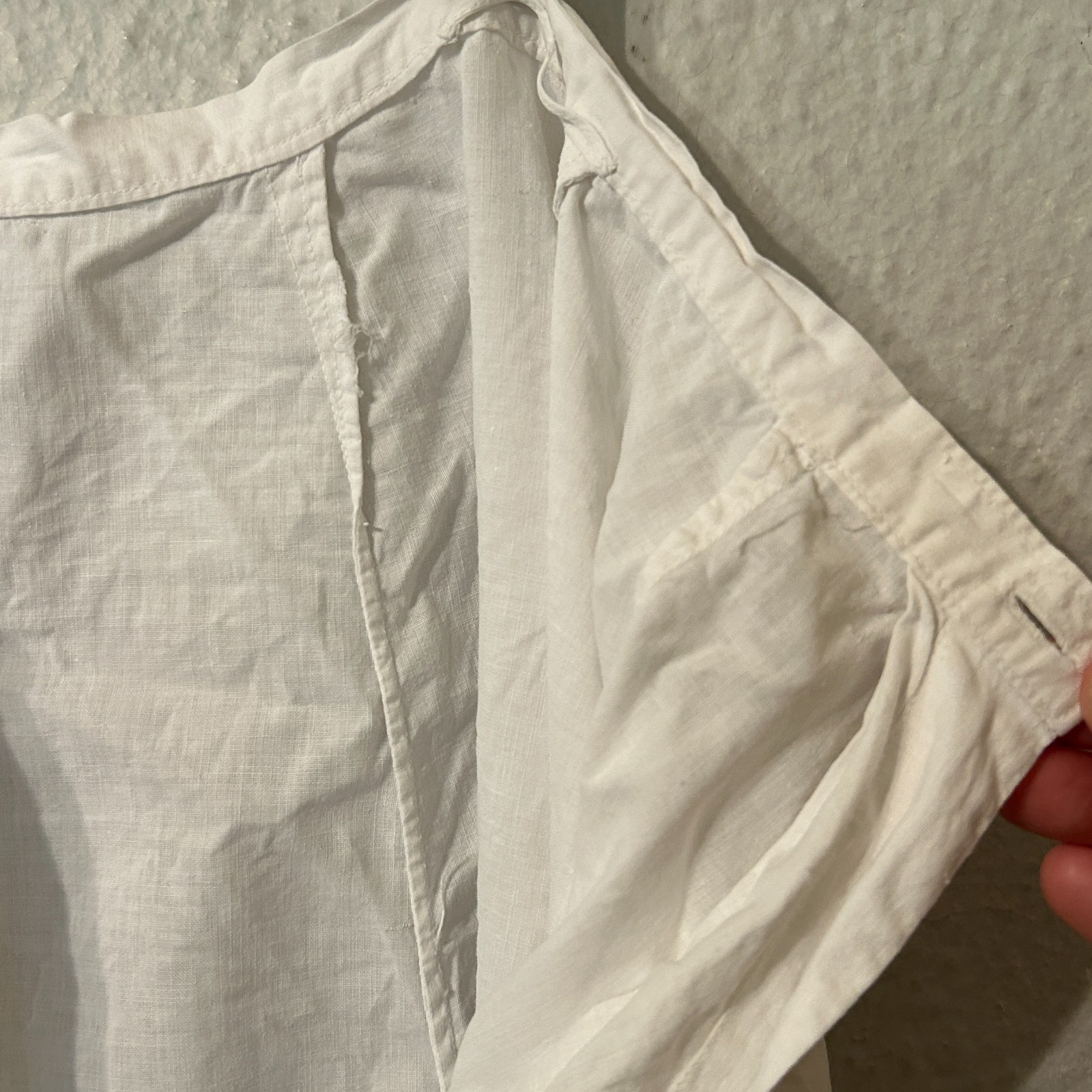 Antique Edwardian XXS White Cotton Eyelet Lace Lawn Skirt Petticoat 22″ Waist
