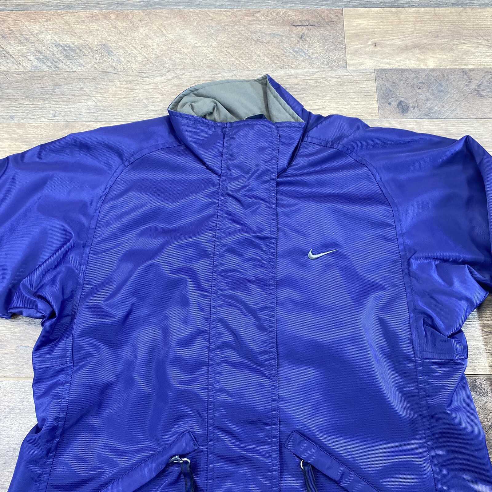 VTG Nike Womens Size S 4-6 90s PurpleFull Zip Nylon Windbreaker Swoosh