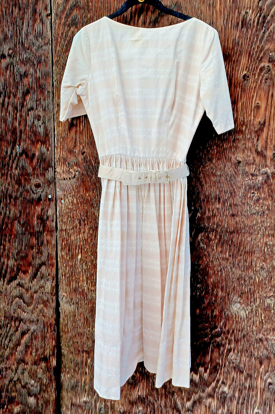 Vintage 100% Cotton Day Dress Print or Stripe, Low Back Cottagecore Applique