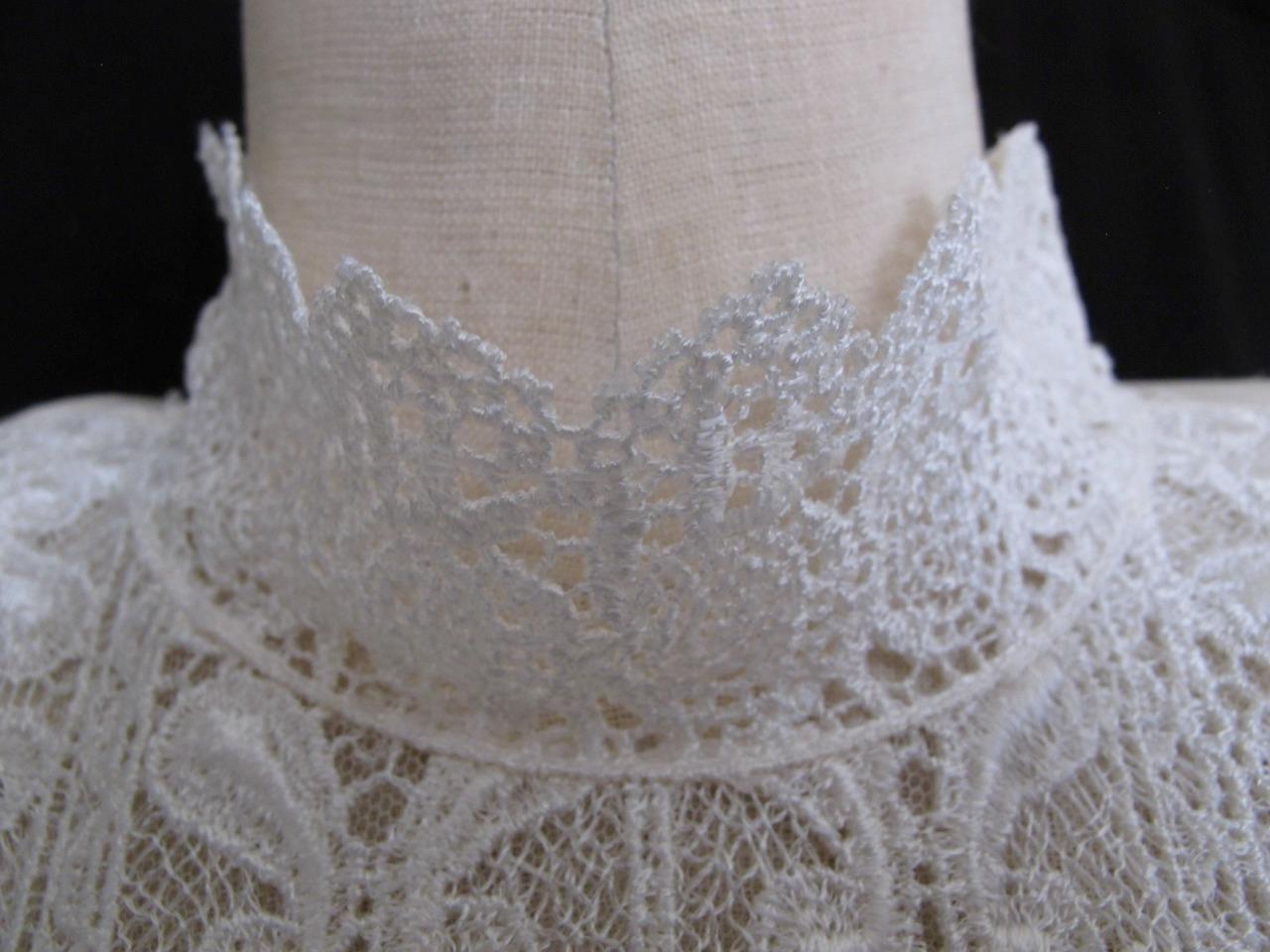 Vintage 80s 90s San Andre Ivory Romantic Blouse 6 S Lace Silky Liquid Satin