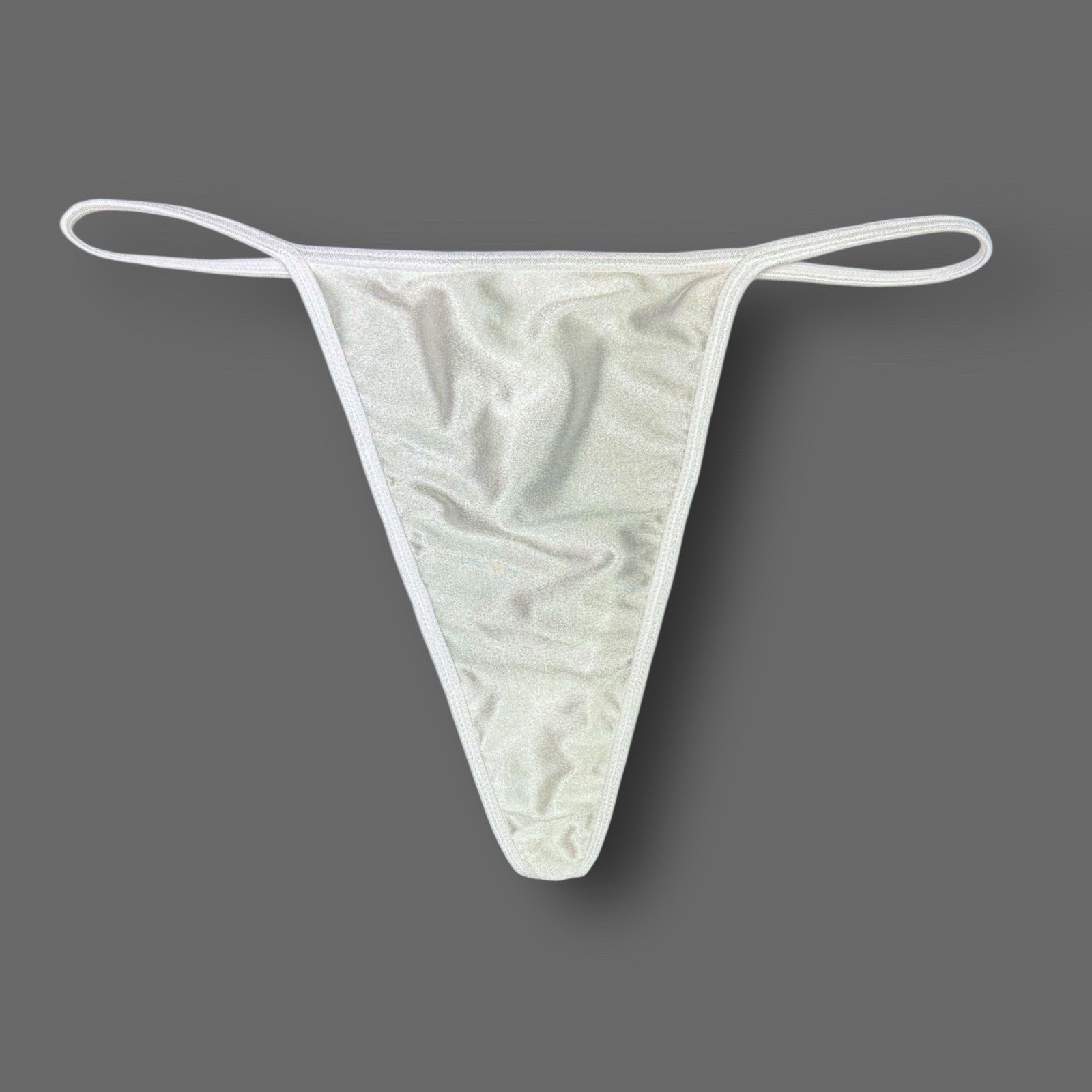 Satin V-String Hi-Cut Thong Ivory M
