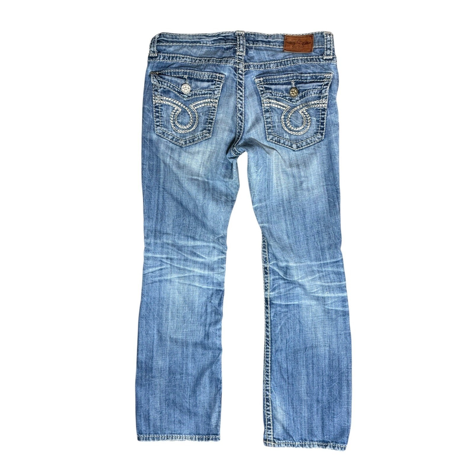 Big Star Y2K Low Rise Bootcut Jeans Womens 30 Embroidered Denim Blue