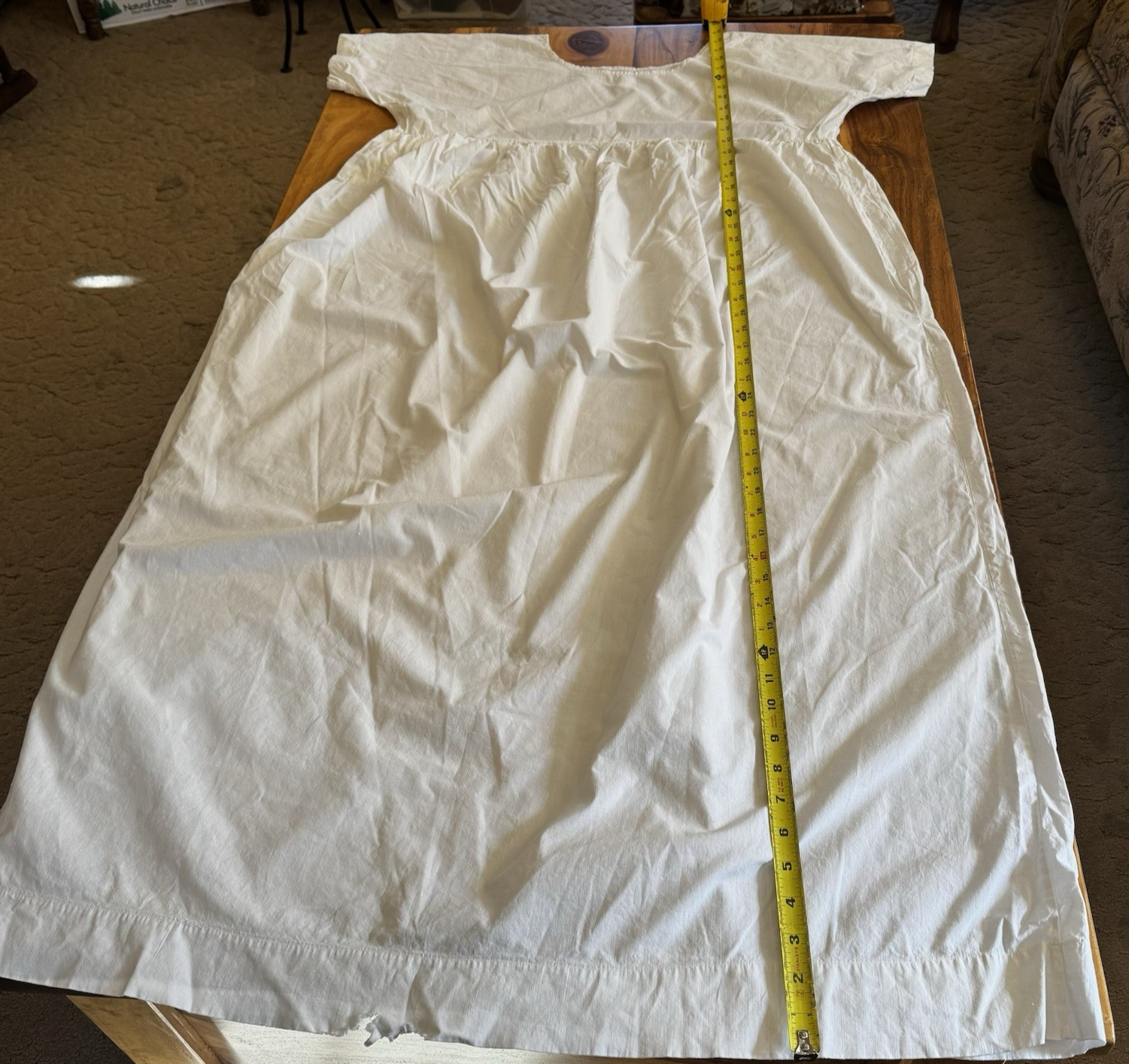 Reenactment Cotton White Night Gown Undergarment With Damage