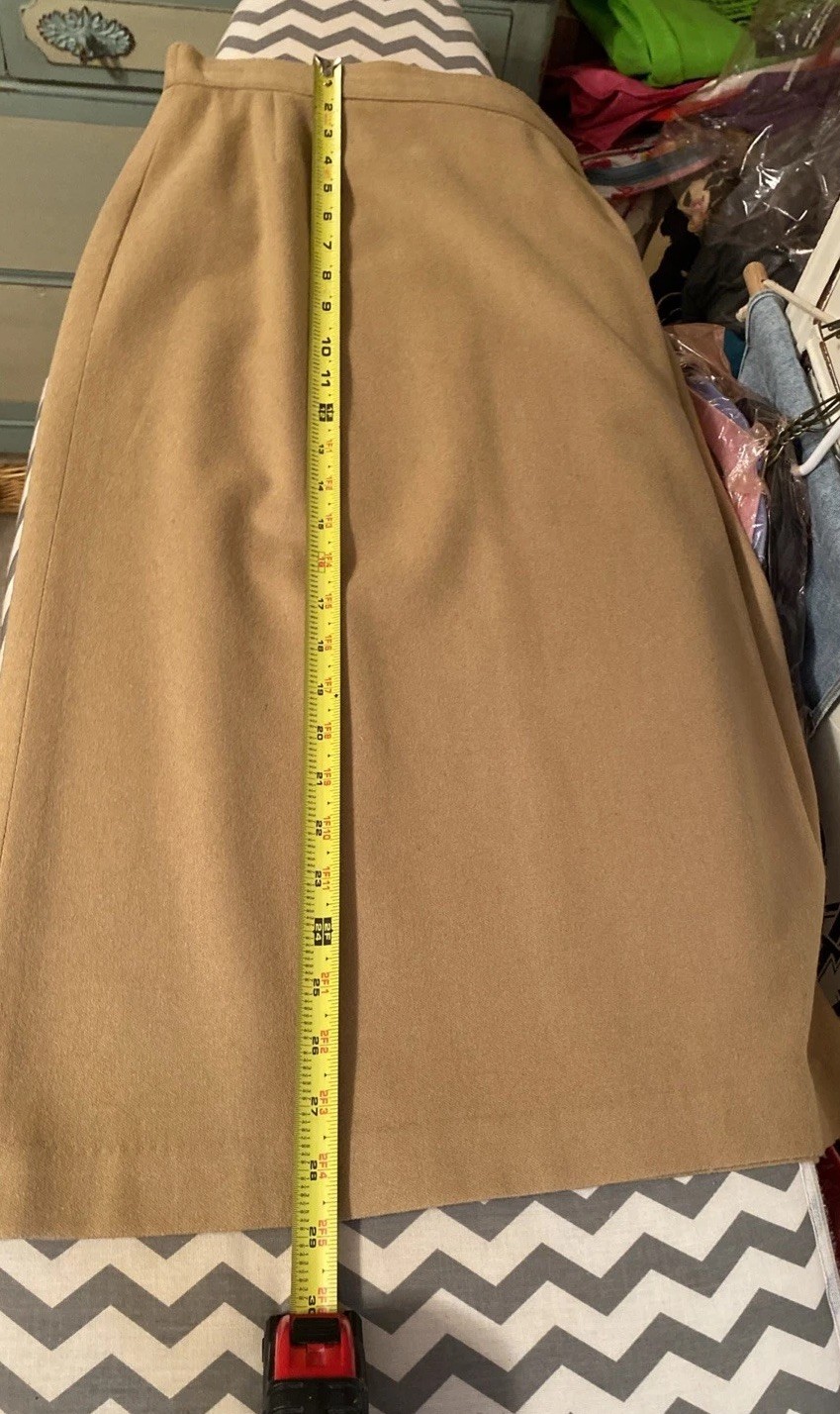 Celeste Sport VTG 70s Women 6 Camel 100% Wool Satin-lined Midi Skirt