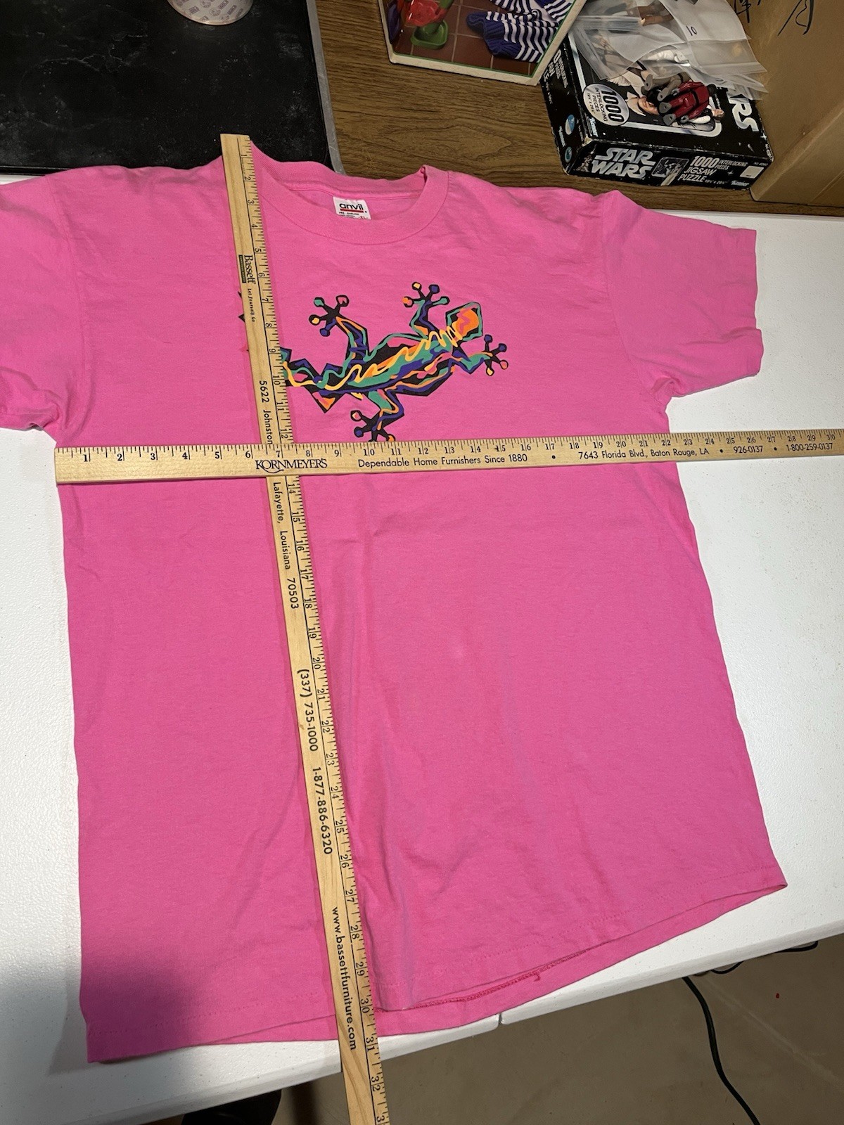 vtg single stitch USA MADE Sedona Arizona lizard XL pink shirt Anvil womens