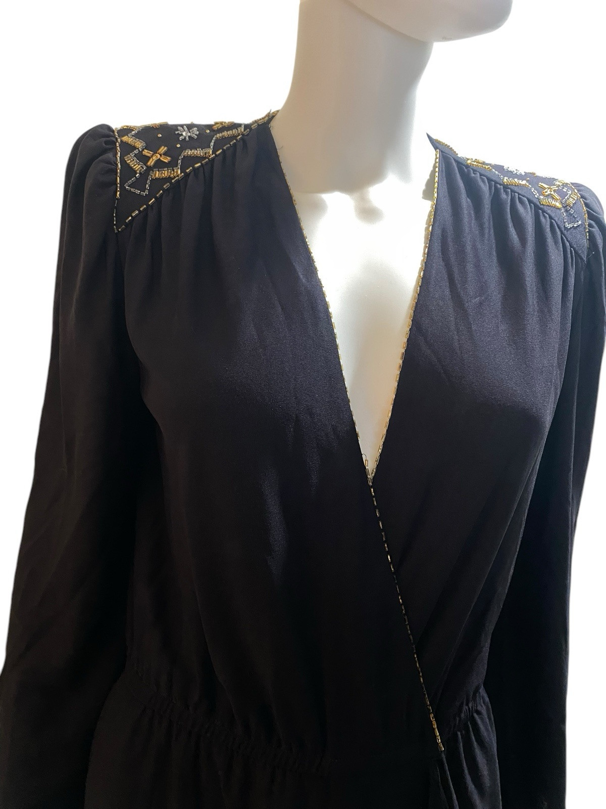 Med Lg Vtg Dress Jonathan Hitchcock Reuben Thomas Black Maxi Gothic Glam Vamp