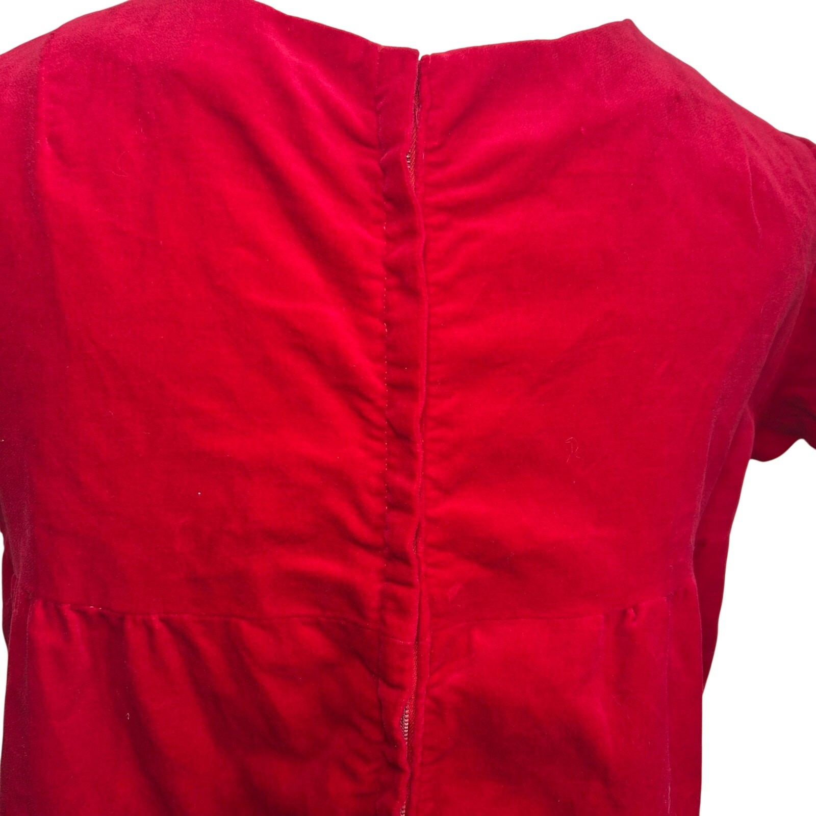 VTG 60s Red Velvet Mini Dress S Keyhole Bespoke Babydoll Glam Twee Retro Mad Men
