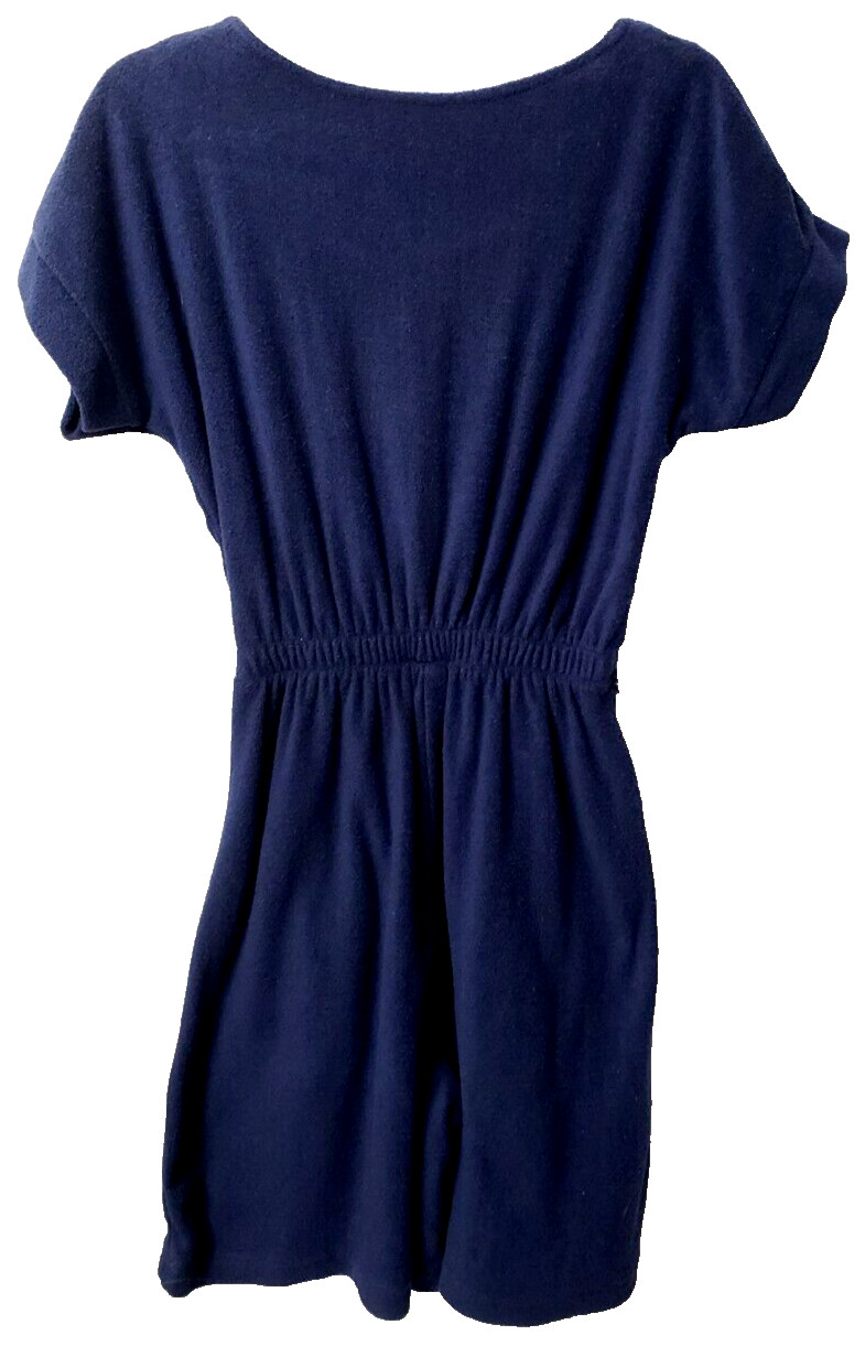 VTG 80s Terry Cloth Playsuit S Romper Navy Anchor Nautical Boating Coastal Beach