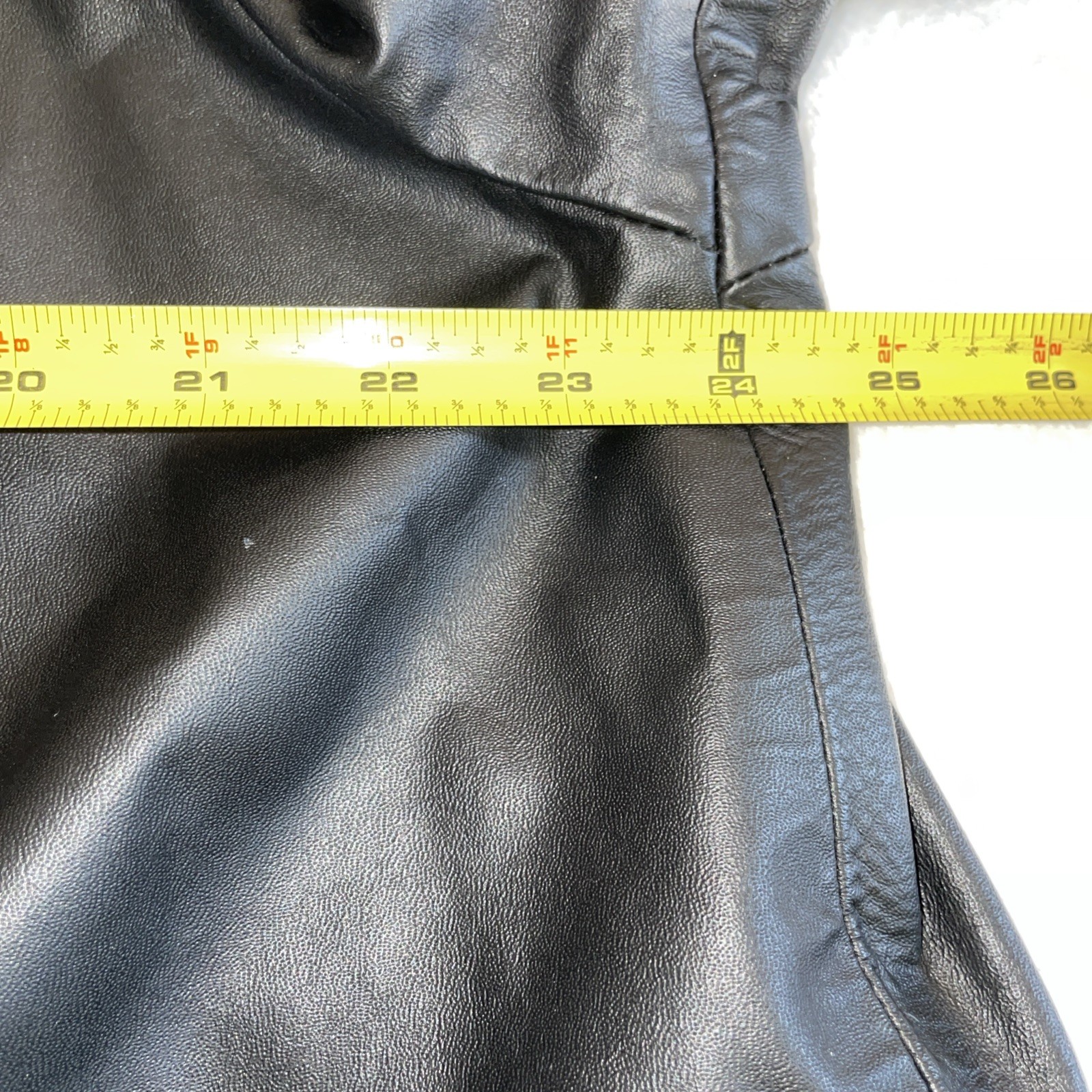 Vintage Northside Leather Coat Woman’s M Black Swing Long Line Open Front