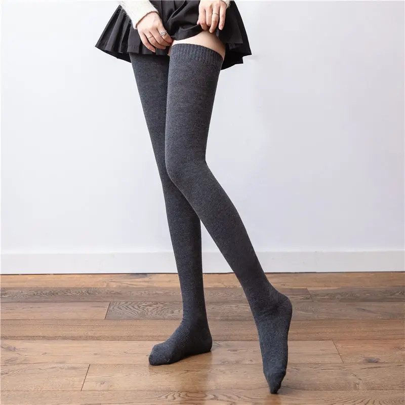 2023 Cotton 7 Solid Colors Sexy Thigh Root Socks for Men and Women Non slip Plus