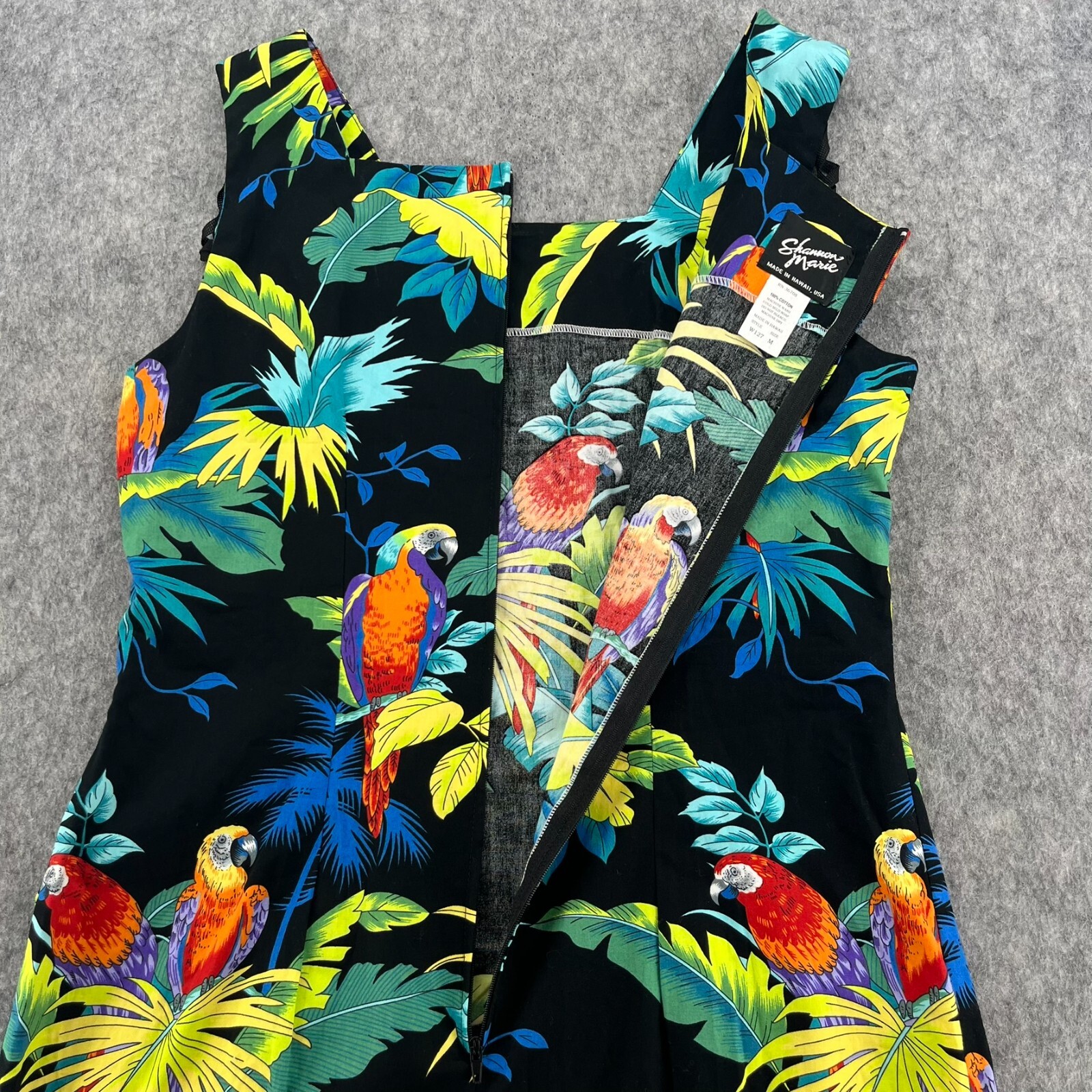 Shannon Marie Tropical Birds Parrots of Paradise Dress M