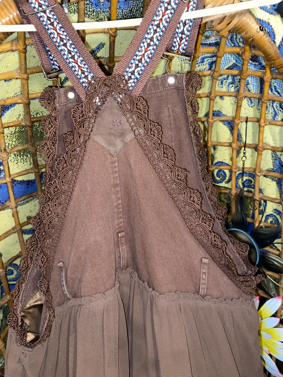 Authentic 70s Vintage Tiered Pinafore Jumper