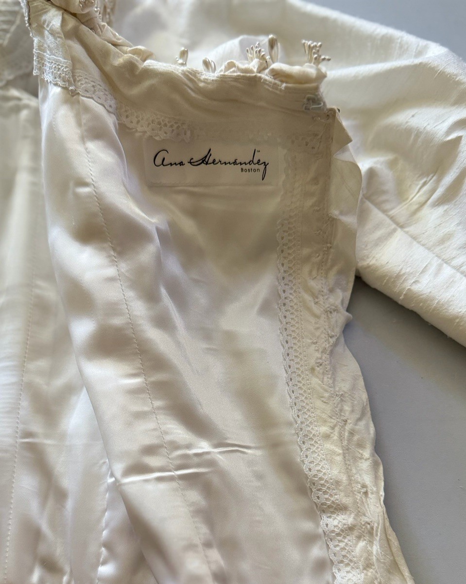 Anna Hernandez Handmade Bridal Corset Top XS/S Silk Victorian Style Long Sleeve
