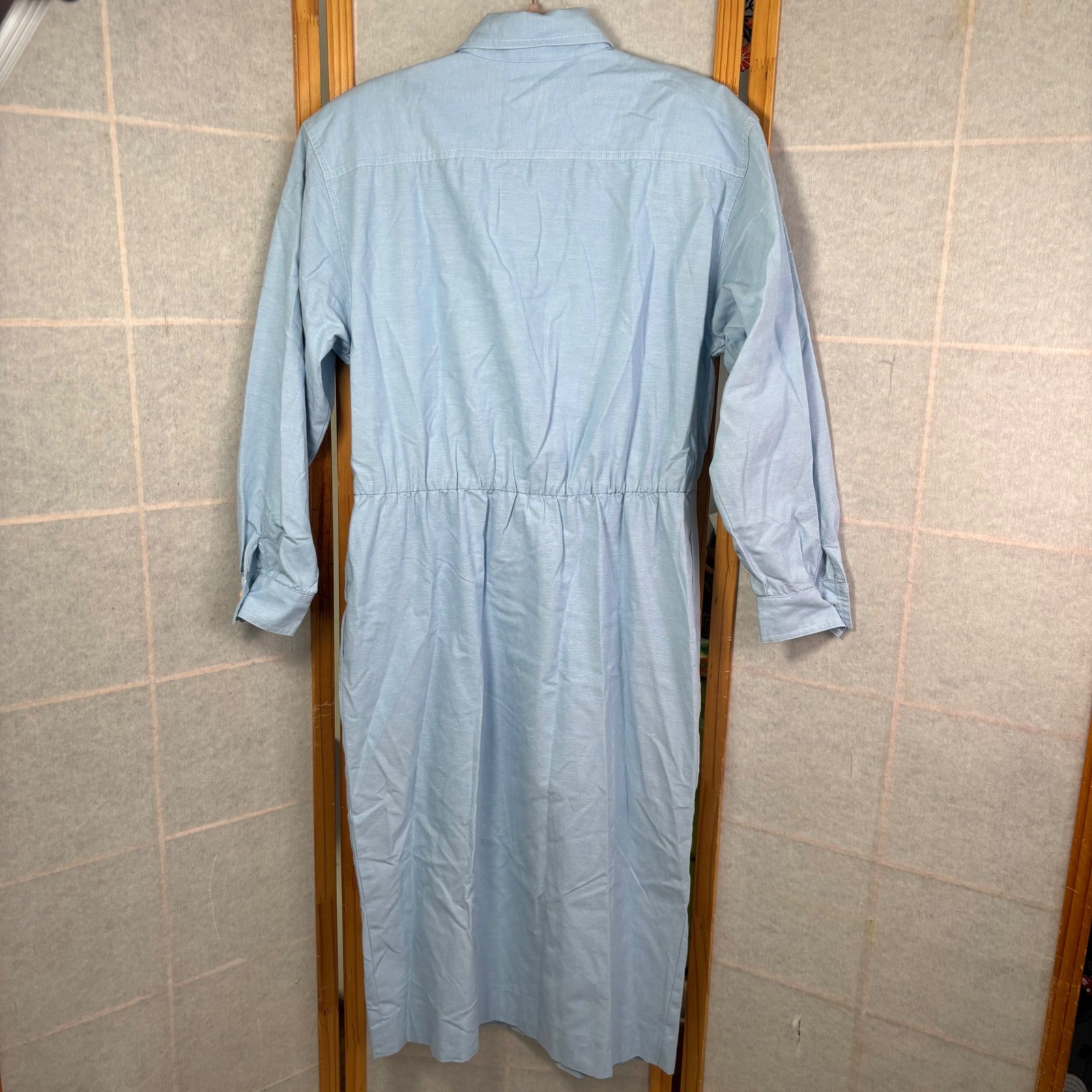 Brownstone Studio Vintage Denim Button Front Long Sleeve Shirt Dress Size 14 USA