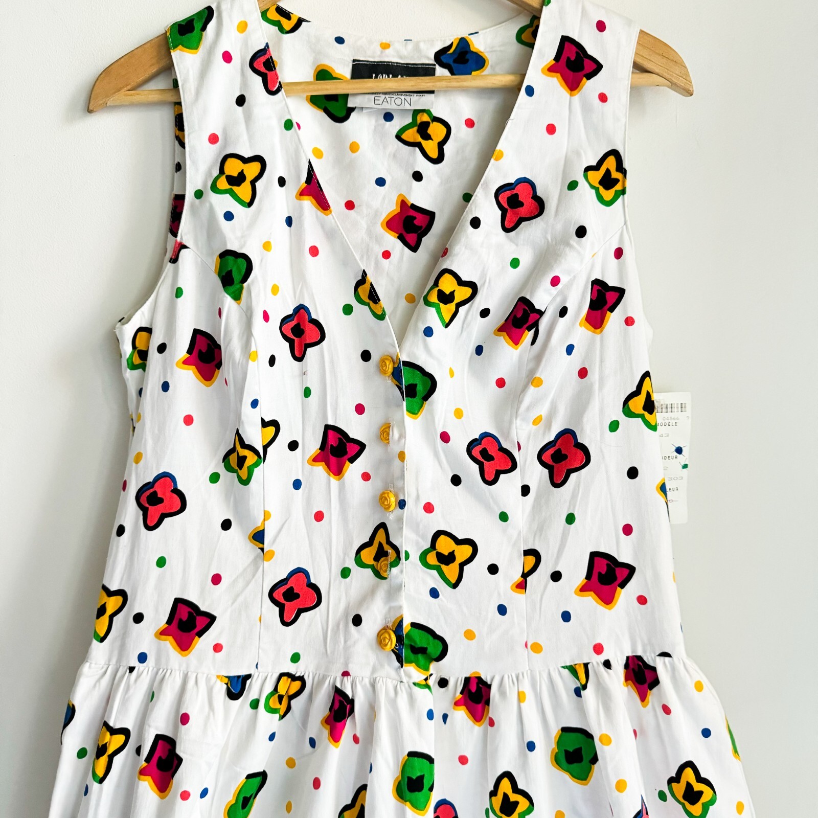 Vintage Lori Ann for Eaton’s Deadstock Floral sleeveless Midi Dress M/L