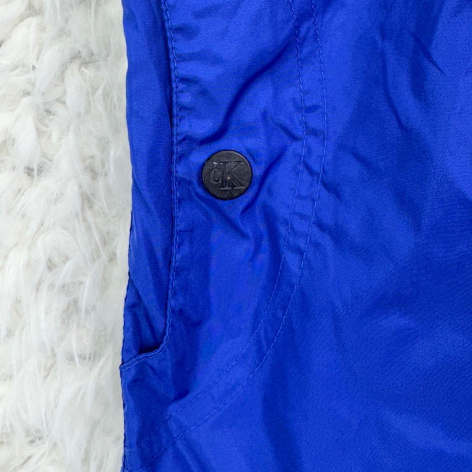 Calvin Klein VTG 90s Nylon Vest Sz M Blue Gorpcore Streetwear Sleeveless Jacket