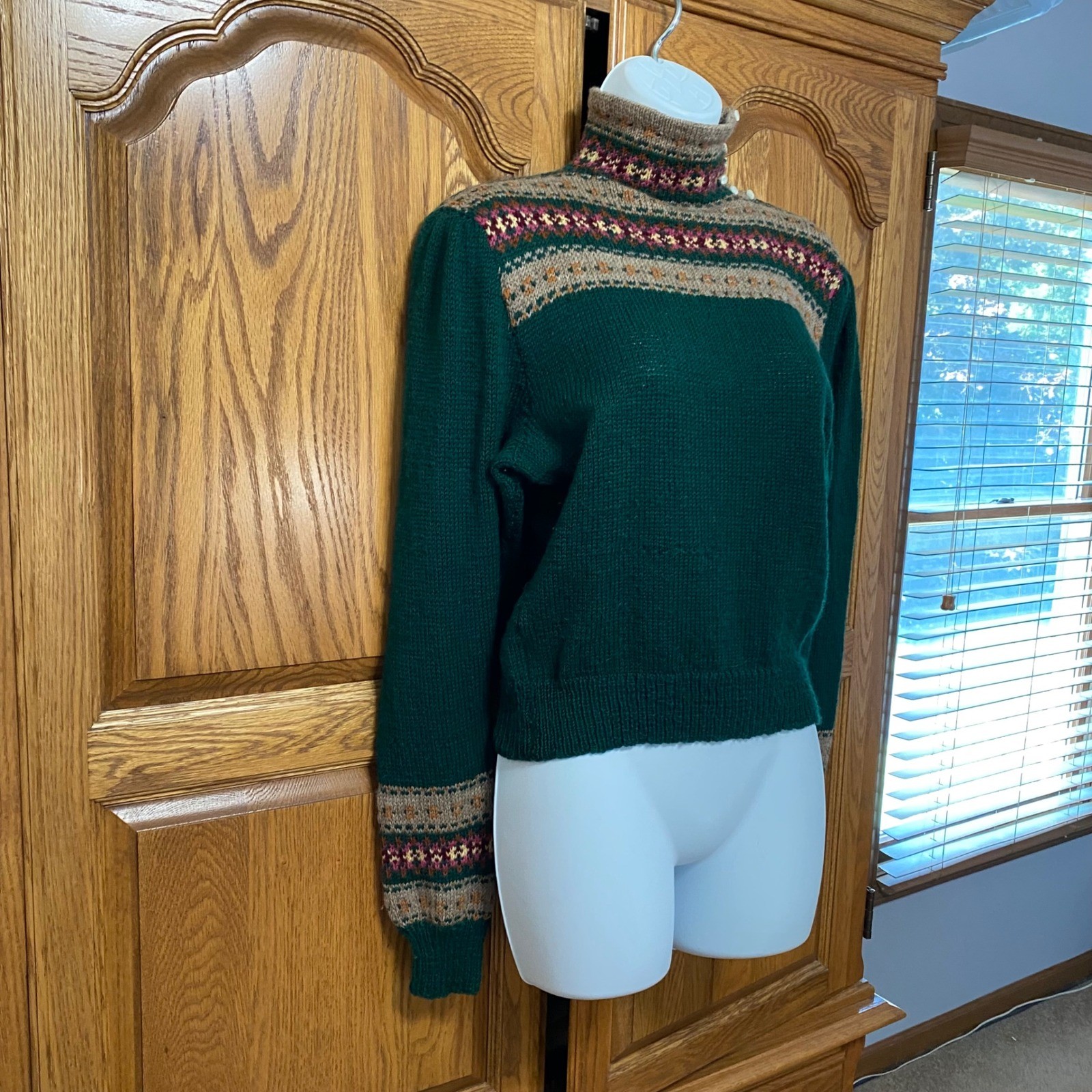 Ralph Lauren 80s VTG Hand Knit Great Britain 100% Wool Fair Isle Sweater M RARE