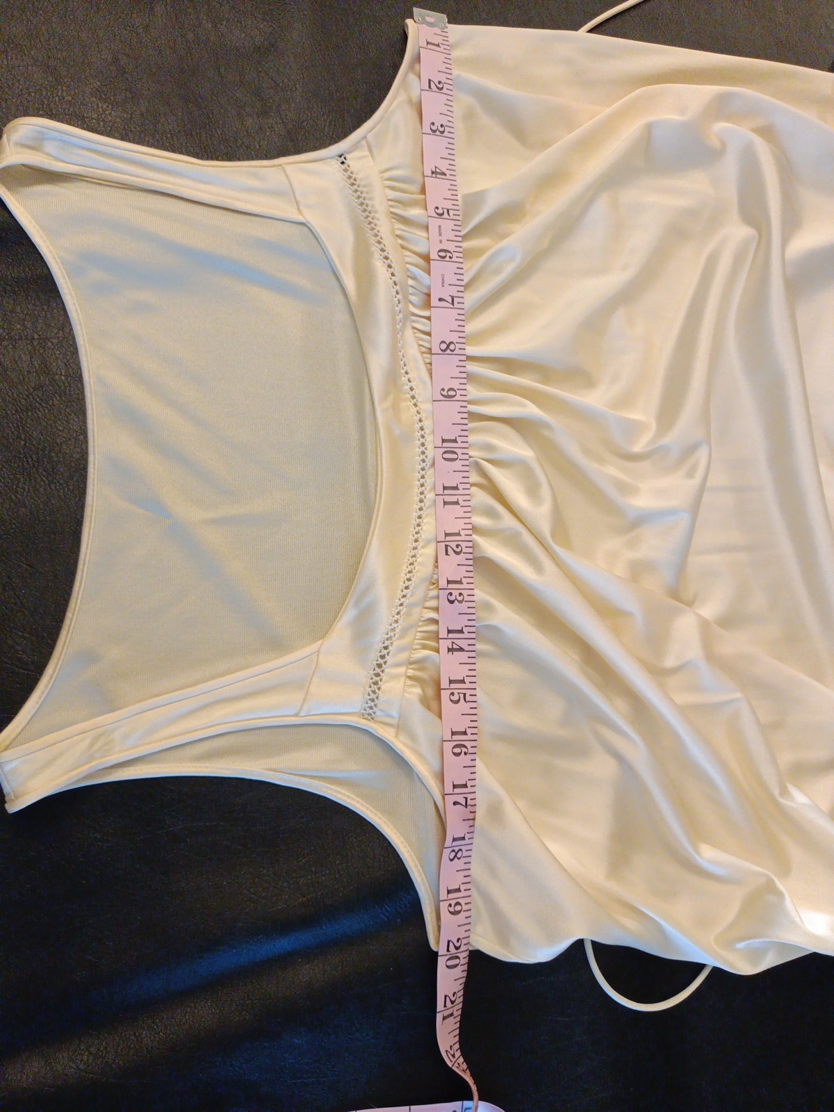Vtg JC Penney Long Glamorous Cream Yellow Nylon Night Gown Sleeveless Dress