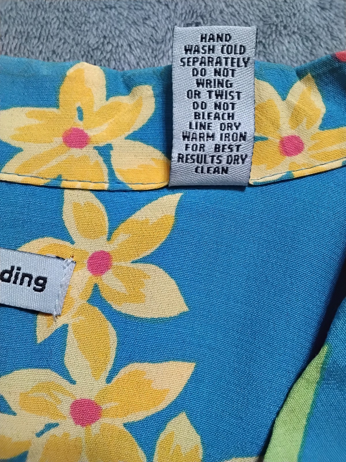 Vintage Marsh Landing Hawaiian Blouse Turquoise Tropical Orange Florals Large
