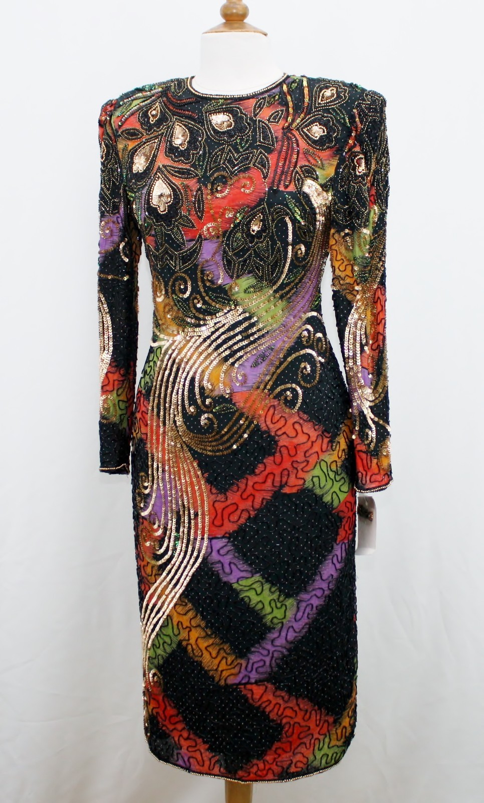 JASDEE Vintage Dress Hand Work Bead & Sequins & Hand Print on Silk Style 2024