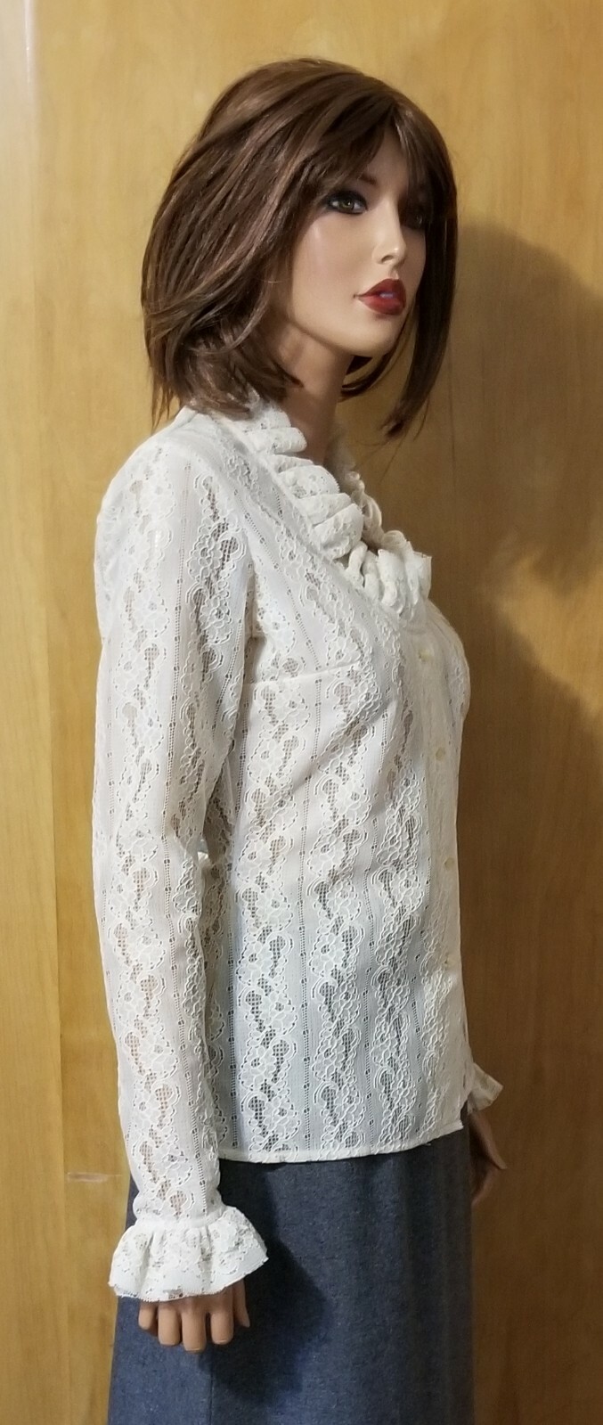 VINTAGE 2 PIECE MALBE LACE TOP & LONG WOOL SKIRT ~ 9/10 ~ 60’s