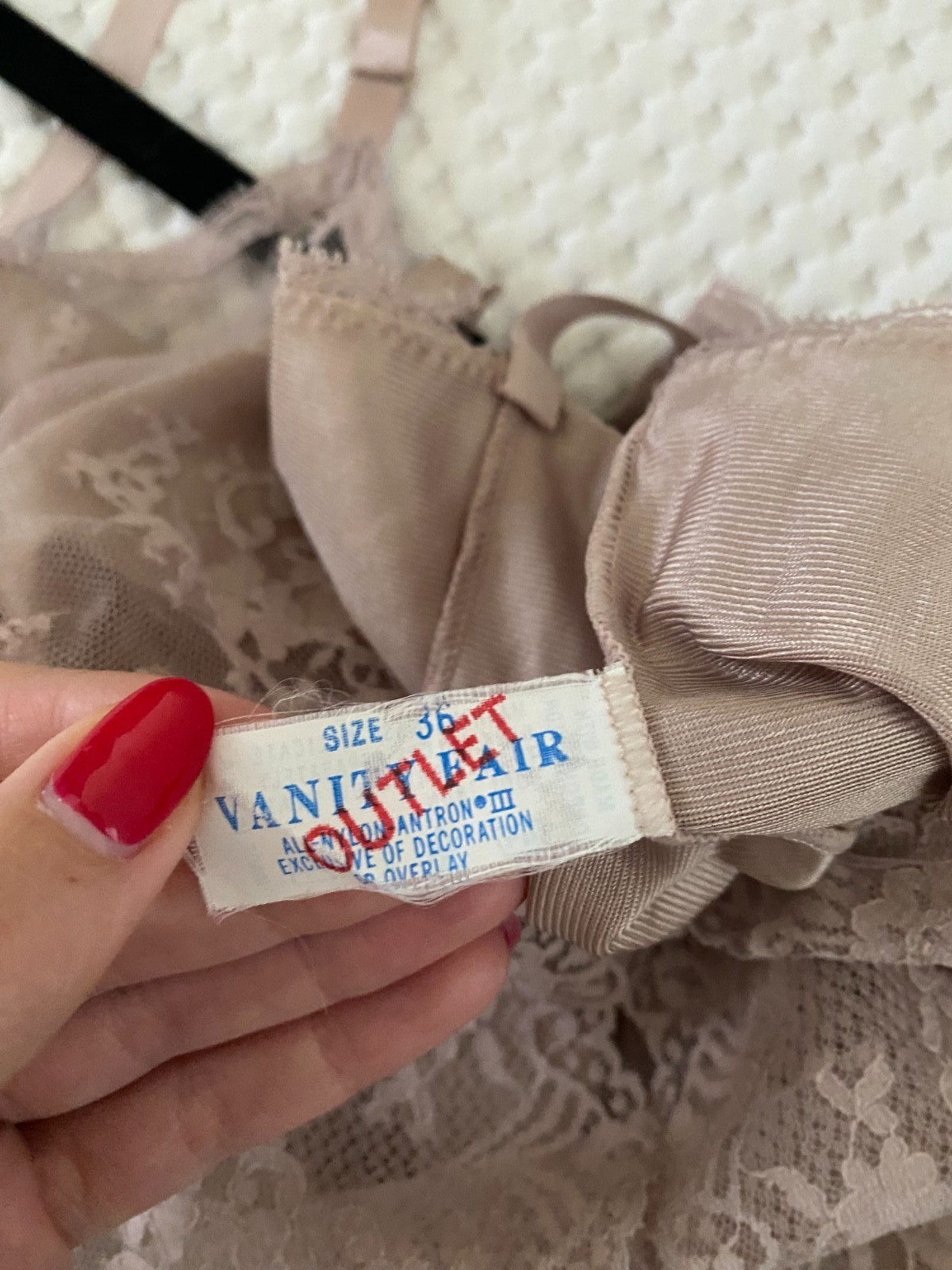 Vintage 1980s Vanity Fair Sheer Lace Cami Taupe Tan Boho Medium