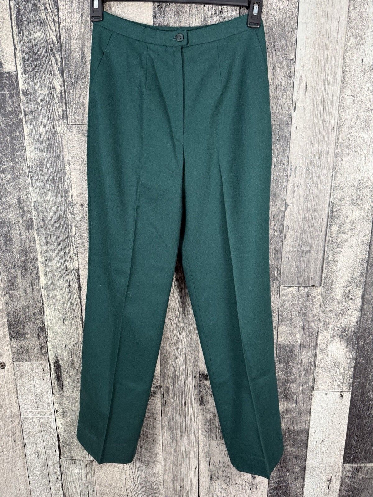 NWT Vintage 80s Miss Pendleton Green Wool Pants Pleated High Waist Ankle Size 8