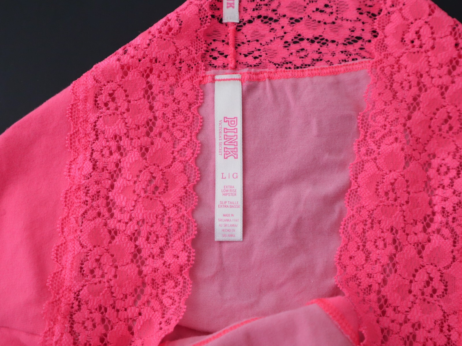 Vintage Victoria’s Secret PINK 2011 Lace Hipster Panties Size LARGE