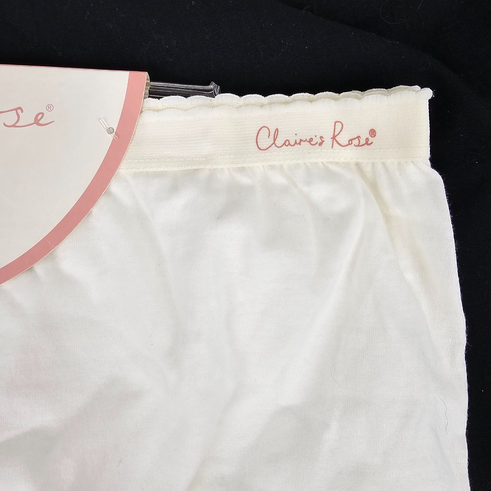 Vintage Granny Panties Size 8 White Cotton Briefs Claire’s Rose Elastic Waist