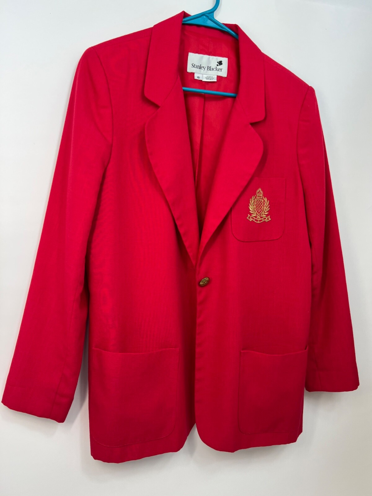 Stanley Blacker Vintage Red Sport Coat Women’s 10 Blazer One Button