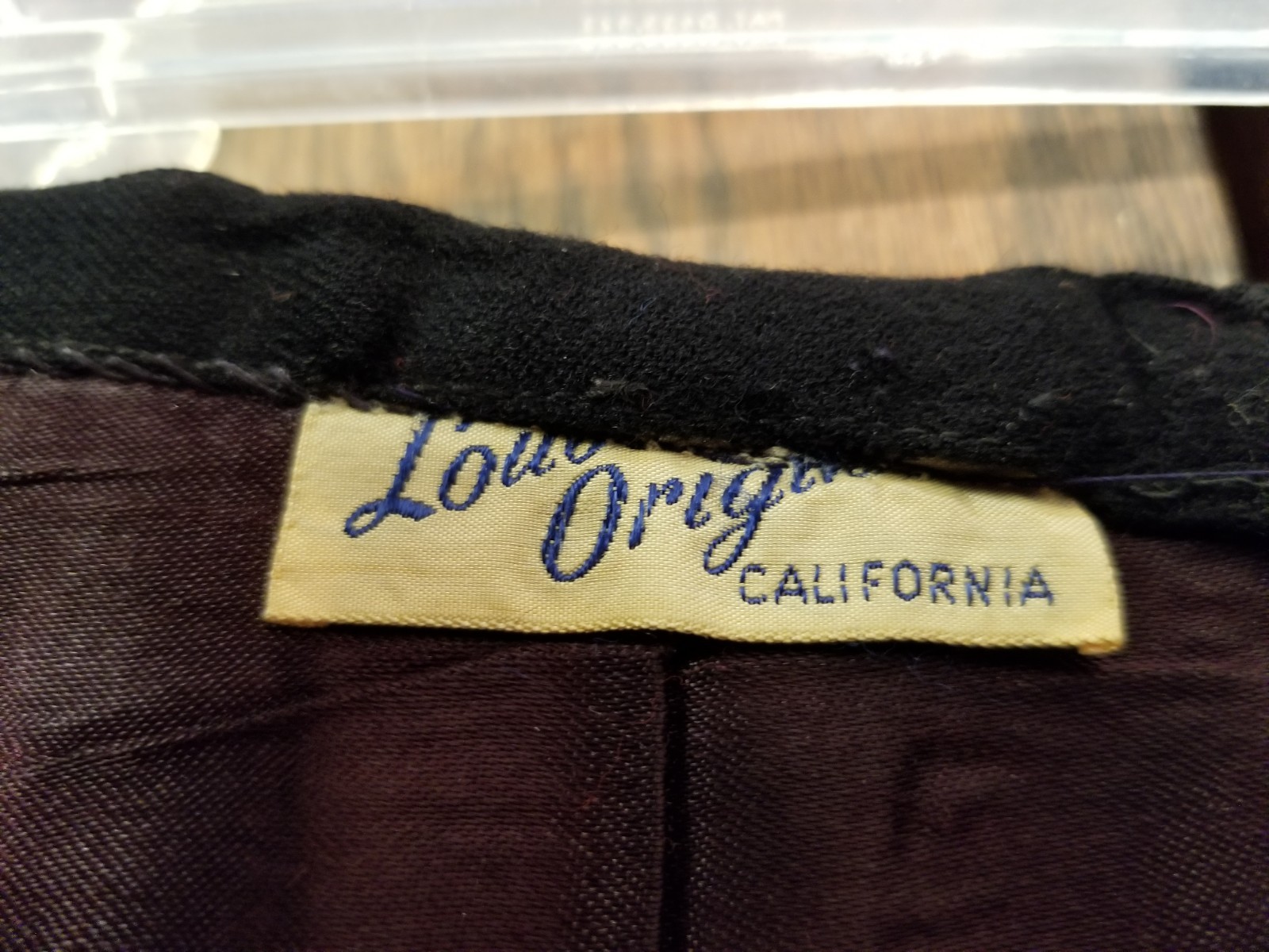 1950/60s VTG Black Slim Skirt w/Buttoned Front, Loubella Original California