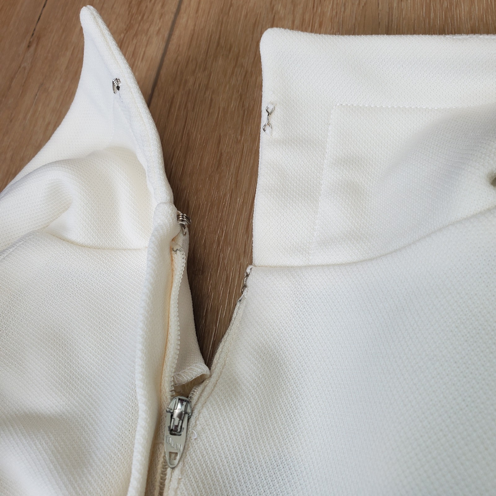 Vintage Dress 60s 70s Nardis of Dallas Double Knit Custom Cream Ivory Size 8/10?