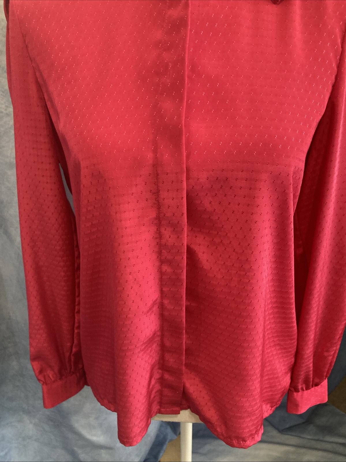 VTG 80s Miss Sophisticates Pendleton Hot Pink Pussybow Secretary Blouse 7/8 XS/S